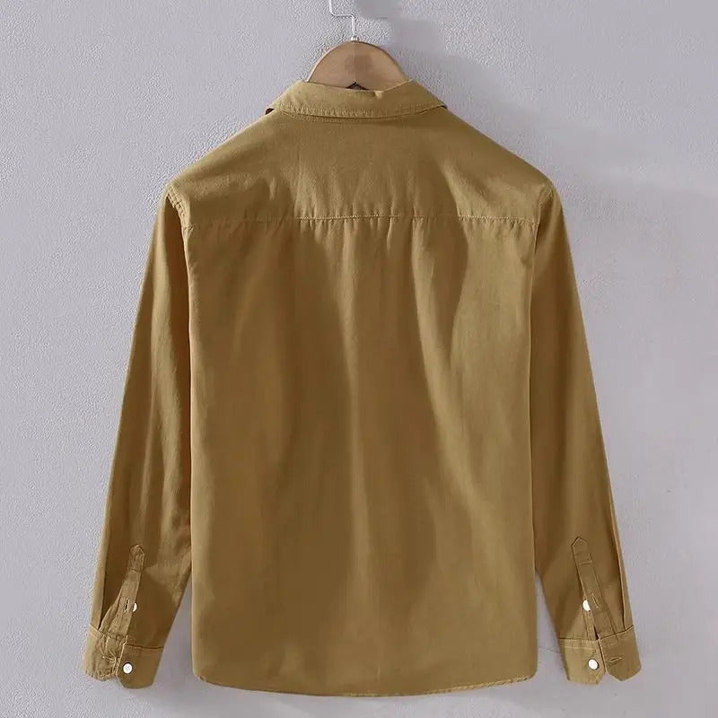 衬衫男Spring Autumn Fashion Turn-down Collar Long Sleeve Blouse Man Patchwork Button Men's Clothing Contrast Color Korean Loose Shirts
