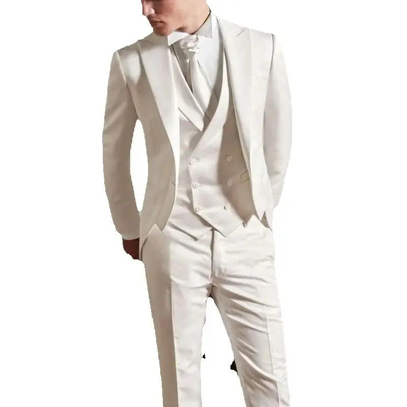 礼服男Elegant Suits for Men Wedding Outerwear Single Breasted Peak Lapel Slim Fit 3 Piece Jacket Pants Vest Costume Homme Clothing