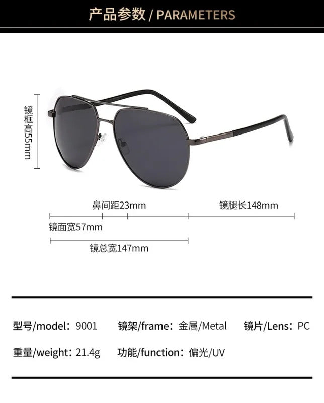 太阳镜男New Fashion Cool Men Driving Glasses Goggle Summer Style Polarization Sunglasses Vintage Pilot Sun Glasses UV400 Oculos De Sol