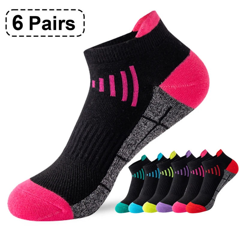 6 Pairs Black Men Short Socks Cotton and Sports Women Low Top Breathable Ankle Soft Sports Men Short Socks Running Socks男士袜子