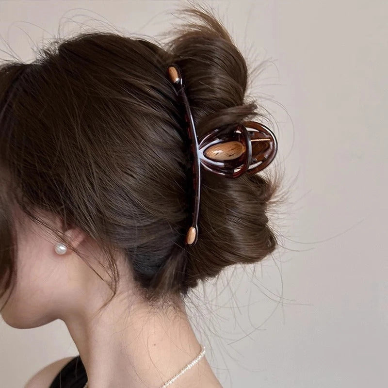 发饰New Vintage Woman Hair Clips Acrylic Large Shark Clip Chinese Style Hair Accessories Fashion Girls Headdress Female Hair Pin