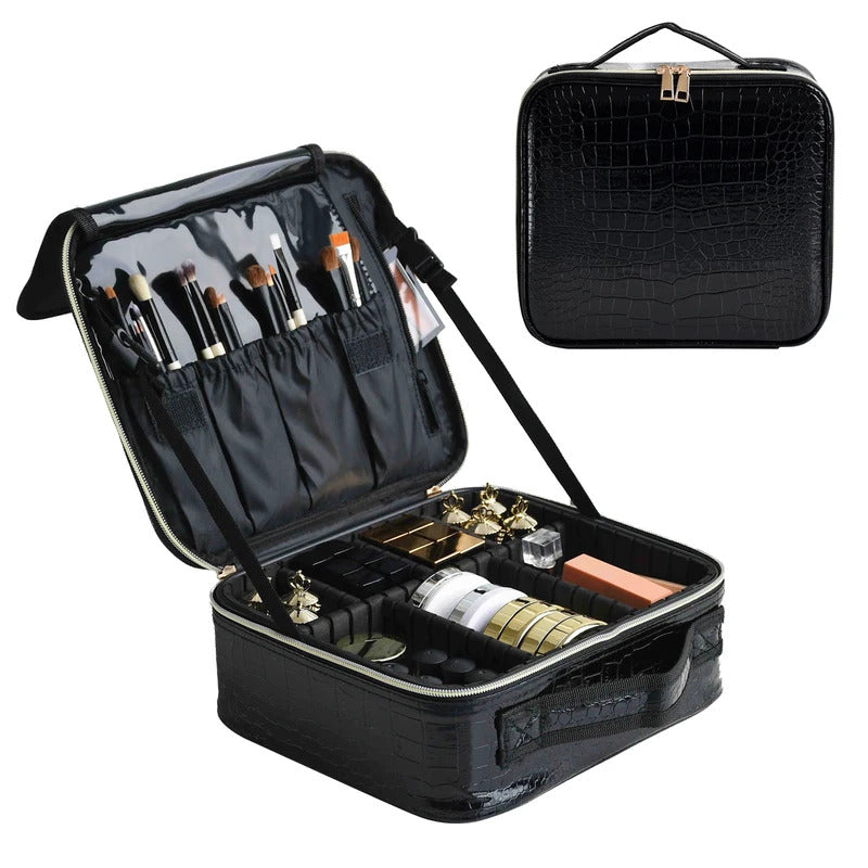 包包2021 New Crocodile Pattern Cosmetic Bag Partition Multi Functional Portable Travel Storage Makeup Case