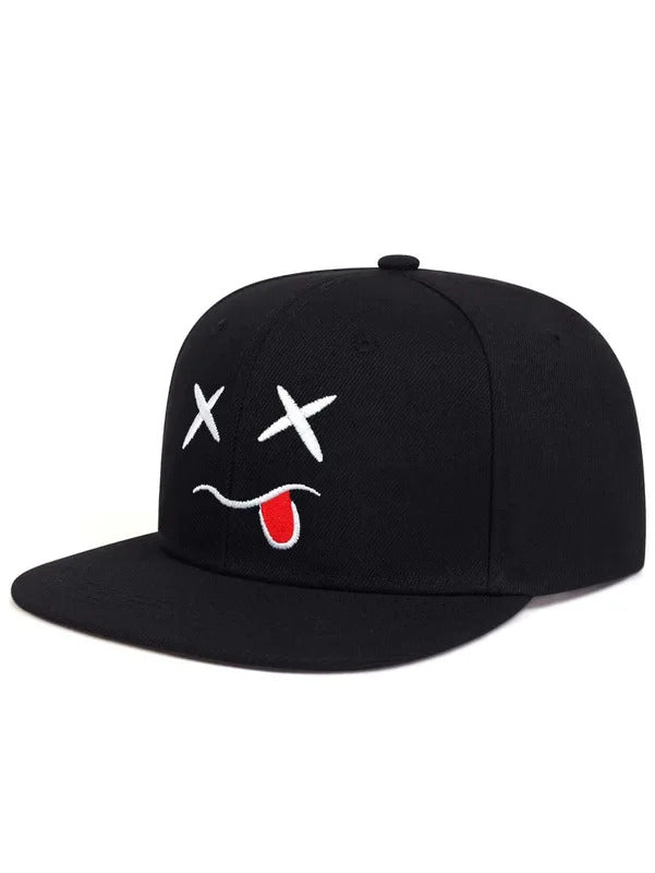 防晒帽男Baseball Cap Fashion Cap Male Wide Eaves Personality Grimace Expression Female Face Small Shade Hat