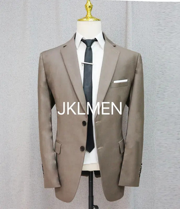 商务装男2023 Men's Suit   Handsome Casual 2 Piece Suit For Men Wedding Tuxedos Notched Lapel Groomsmen  Business  Prom Blazer