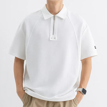 POLO男Men's Loose-Fit Polo Shirt High-End Casual Trendy Solid Color Collared Short Sleeve T-Shirt Summer Style For Men