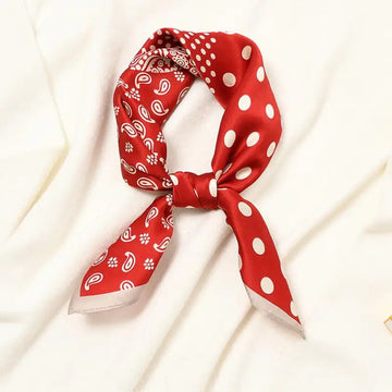 丝巾女Women 53x53cm Silk Luxury Brand Square Scarf Female Cashew Dots Printed Head Hijab Ladies Elegant Foulard Bandana Scarves 2021