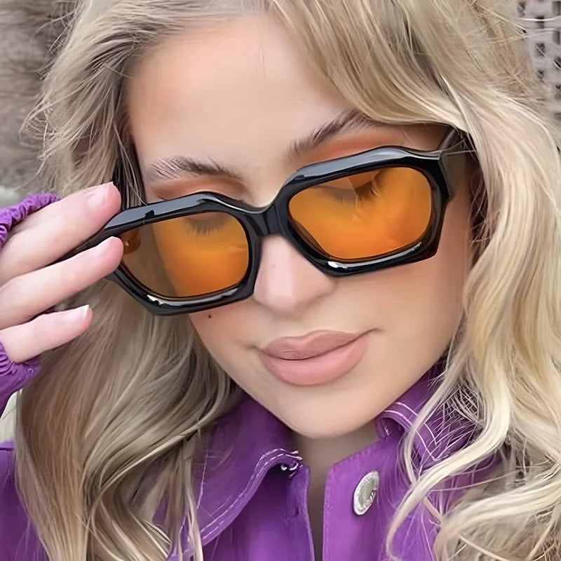 太阳镜男Vintage Rectangle Sunglasses Fashion Square Candy Color Shades Eyewear Trendy Retro Women Brand Design UV400 Sun Glasses