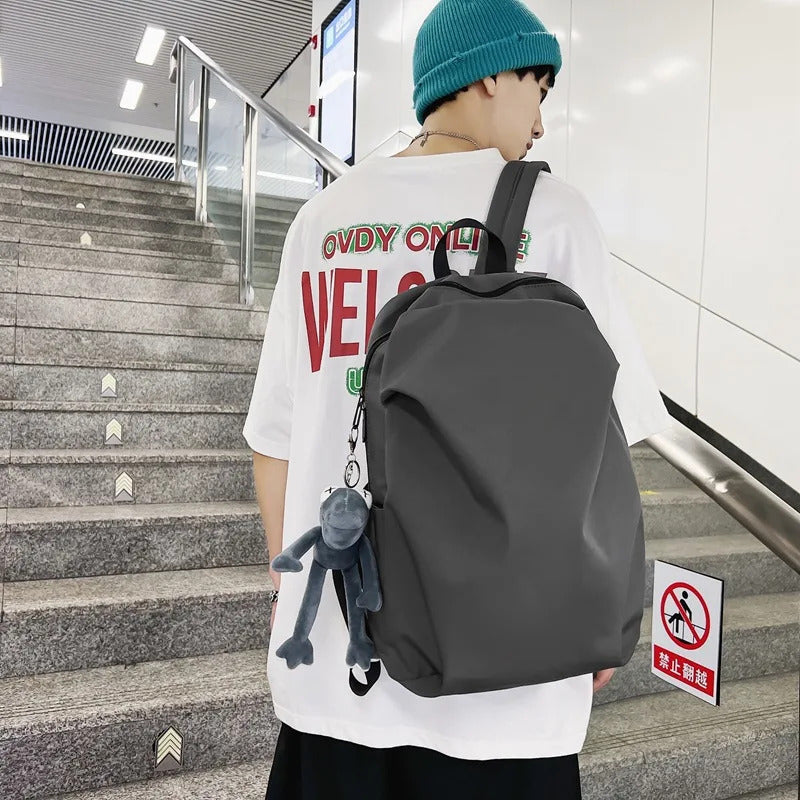 包包男Backpack men's large-capacity folding travel couple's backpack simple and light water-proof schoolbag women