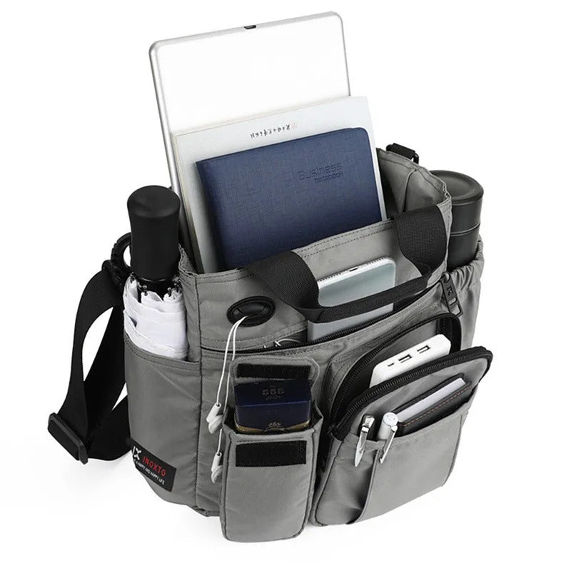 包包男Multi Function Men's Shoulder Messenger Bag With Headphone Hole Waterproof Travel Handbag Large Capacity Storage Bags сумкаbolso