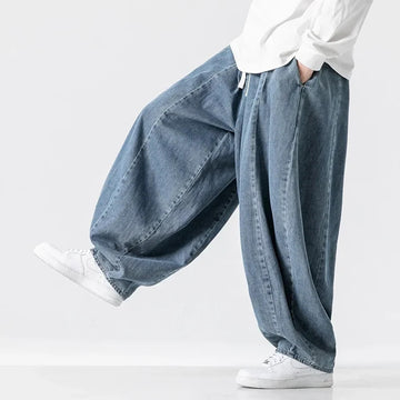 牛仔裤男2024 Spring Autumn New Men's Jeans Plus Size Japanese Vintage Harajuku Straight-Leg Pants Loose Fit Wide-Leg Casual Pants