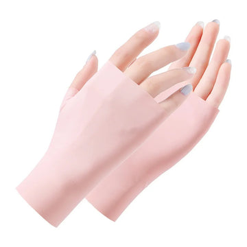 防晒手套女UV Sun Protection Sunblock Fingerless Gloves Outdoor Gloves Cycling Mittens Half Finger Gloves For Women And Men Breathable