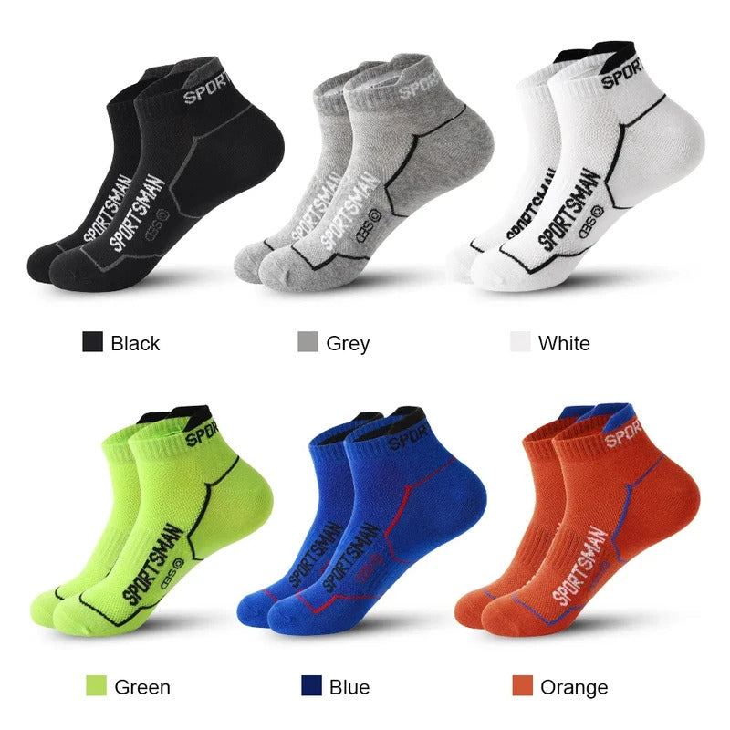 6Pairs High Quality Men Ankle Socks Breathable Cotton Sports Socks Mesh Run Athletic Summer Thin Cut Short Sokken Size 38-45男士袜子