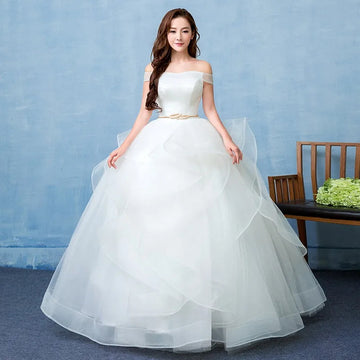 礼服女Real Photo White Fashion Classic Vestido De Noiva 2024 New Hot Sale Korean style Elegant Princess Sweetheart Lace Up with Sashe