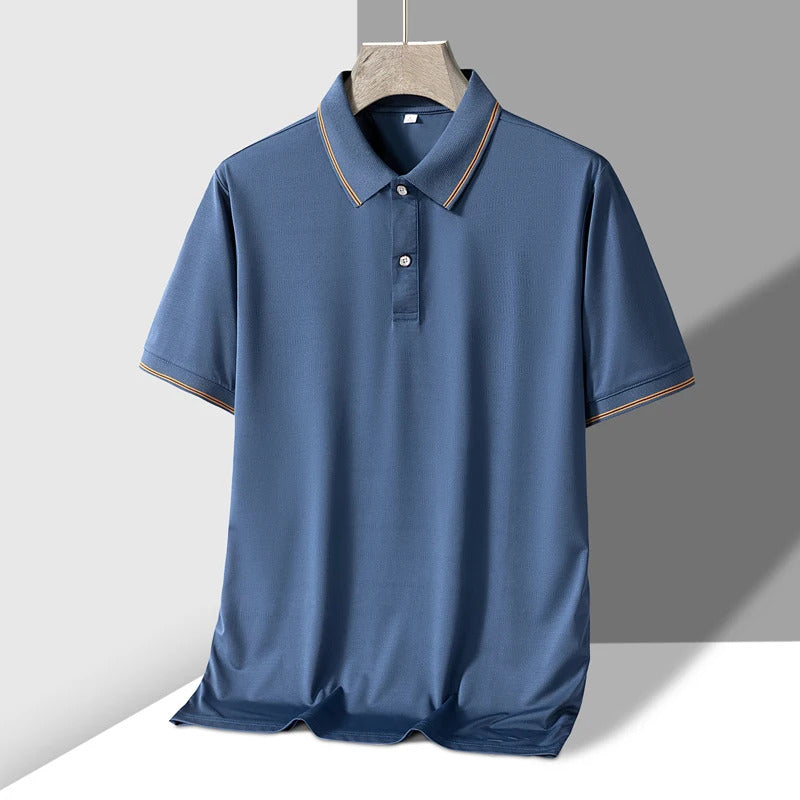 POLO男TFETTERS Summer Men Polo Shirt Luxury Brand Tops Short Sleeved Anti Wrinkle Casual Business Tee Shirt Man 2025 New Golf Clothing