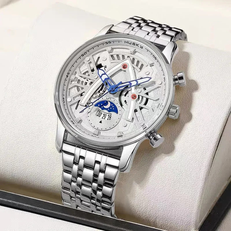 手表男手表男YIKAZE Luxury Men’s Quartz Wristwatch Waterproof Stainless Steel Casual Business Men Wrist Watches Fashion Sports Watch for Man