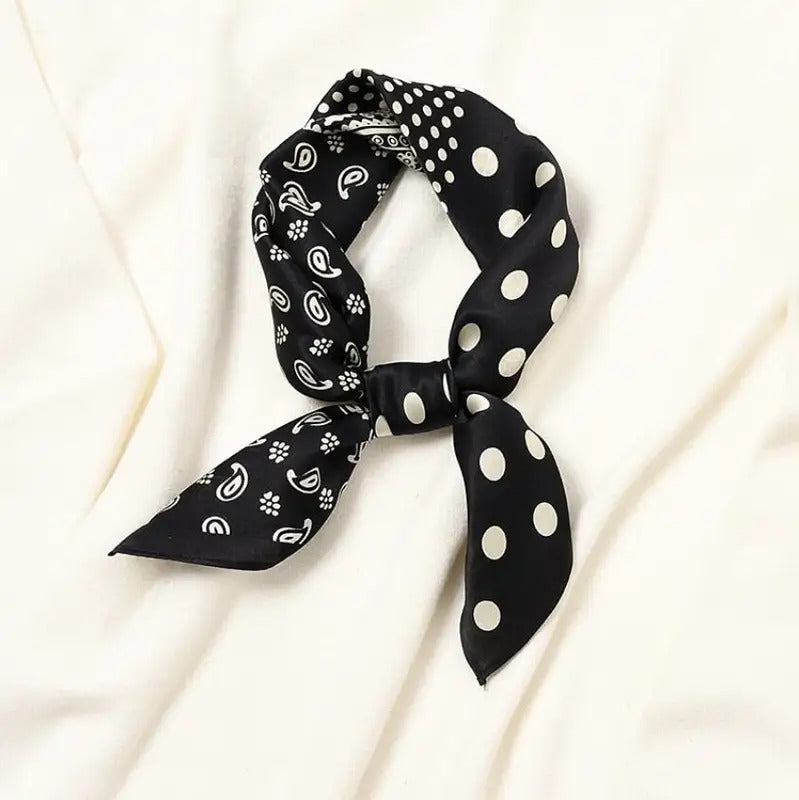 丝巾女Women 53x53cm Silk Luxury Brand Square Scarf Female Cashew Dots Printed Head Hijab Ladies Elegant Foulard Bandana Scarves 2021