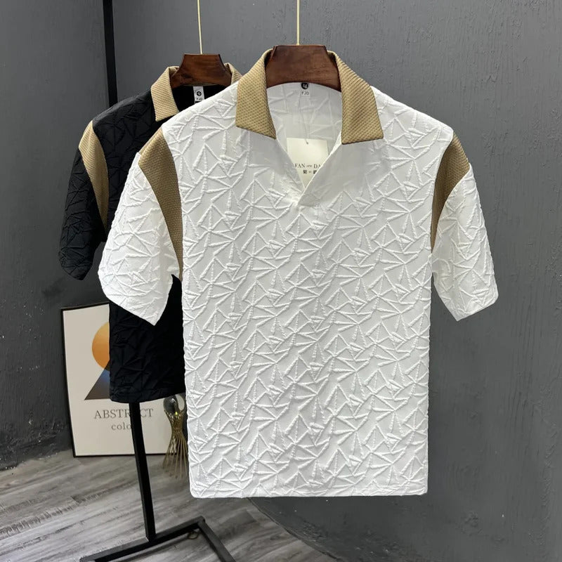 POLO男2024 New Summer Polo Shirt Men's Half Sleeve T-shirt Trendy Sensible V-neck Top Casual Loose Fit Fashionable Brand Men's Shirt