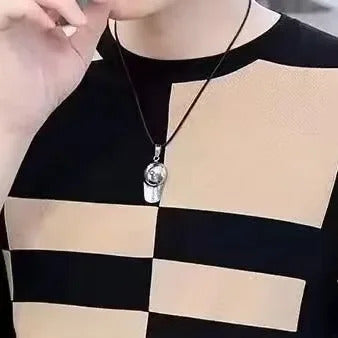 T恤男Summer Ice Silk Short Sleeve Men's Round Neck Korean Style Loose Fit Ice Sensation Half Sleeve Trendy Fashionable Men's Wear T-S