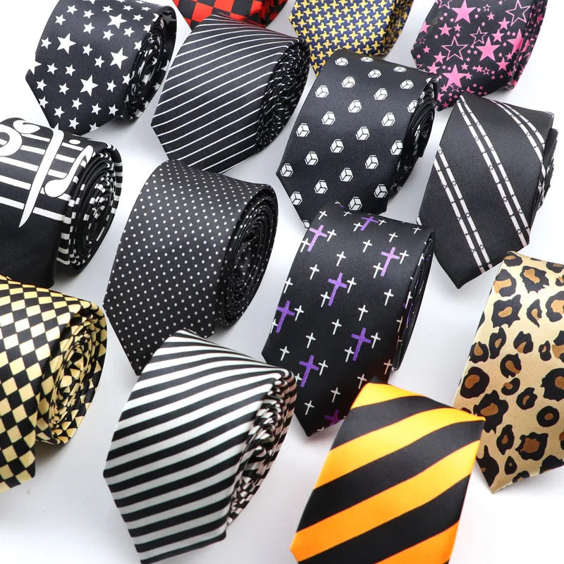 领带男Classic Striped 5cm  Skinny Ties For Men Women FashionTie  Plaid Black Red  Male Necktie For Wedding Business Stripe Tie Gravata