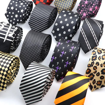 领带男Classic Striped 5cm  Skinny Ties For Men Women FashionTie  Plaid Black Red  Male Necktie For Wedding Business Stripe Tie Gravata