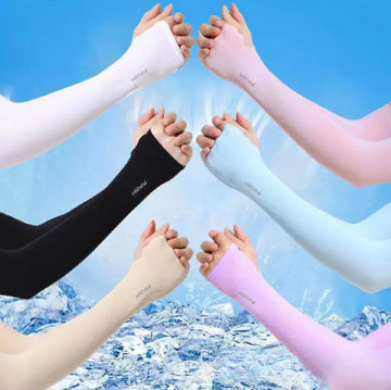 防晒冰袖女Ice Silk Anti-Sunburn Sleeve Summer Gloves Long Sleeves For Arm Cool Muff Protector Solar Sunscreen Sleeves Woman Arm Cover