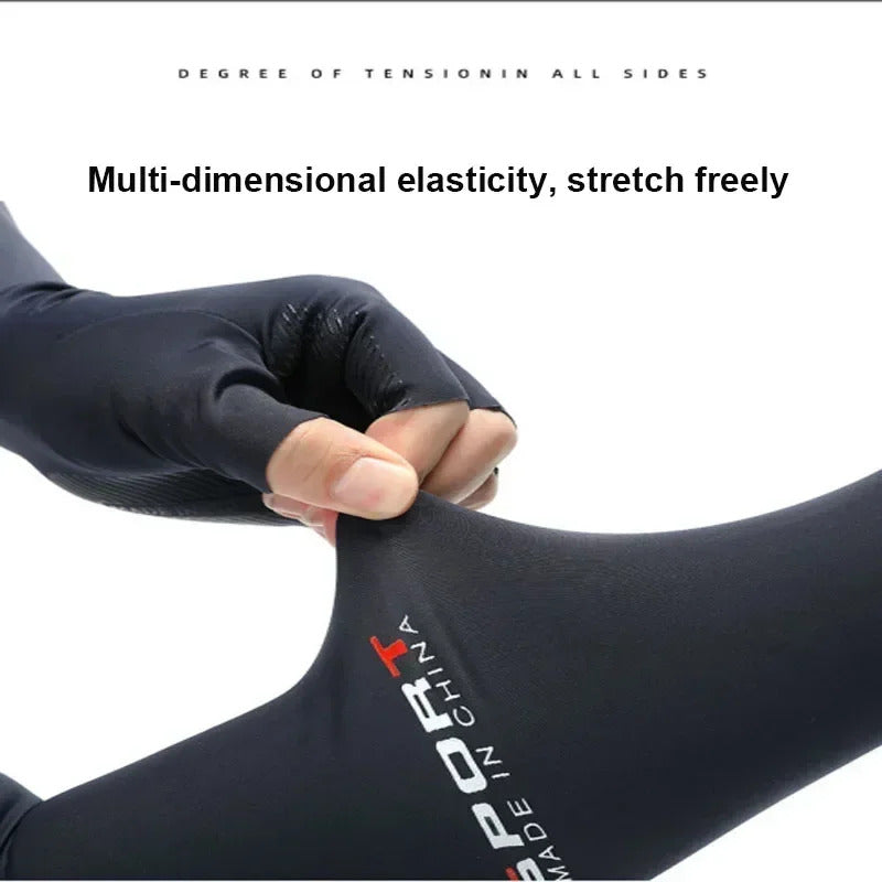 冰袖男Cool Men Women Arm Sleeve Gloves Running Cycling Sleeves Fishing Bike Sport Protective Arm Warmers UV Protection Cover