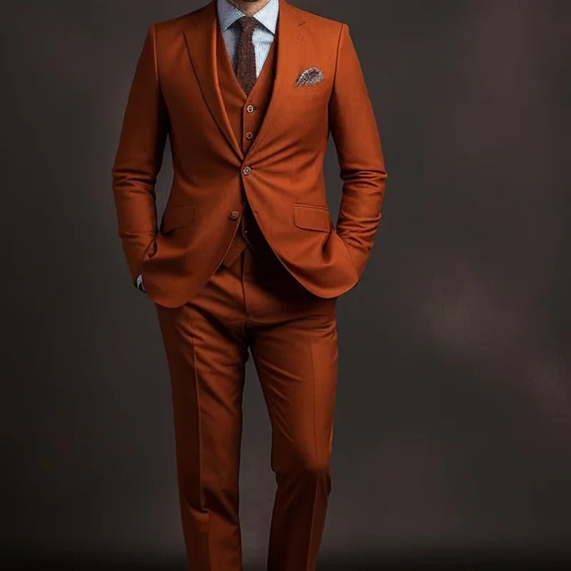 礼服男High Quality Men's suits 3 Piece Jacket Pants Vest Male Clothing Luxury Single Breasted Notch Lapel Slim Fit Costume Homme 2025