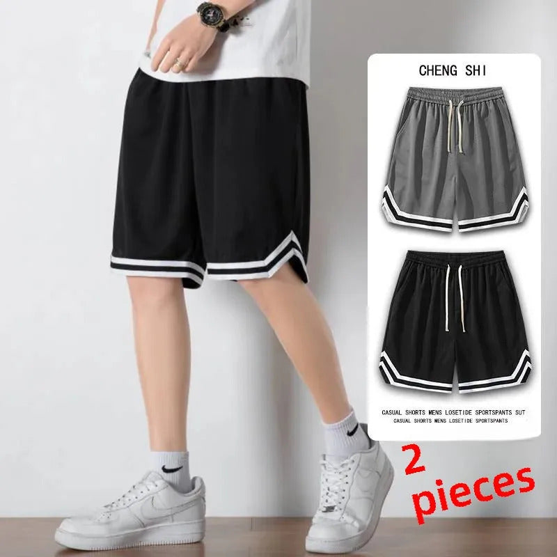 短裤男Borderless Mesh Shorts Men's Fitness Sweatpants Trendy Student Summer Loose-Fit Breathable Casual Pants for Men