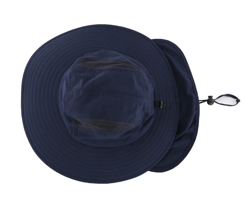 防晒帽男Connectyle Men's Women Outdoor UPF 50+ Mesh Sun Visor Hat Lightweight Breathable Adjustable Wide Brim Fishing Hat with Neck Flap