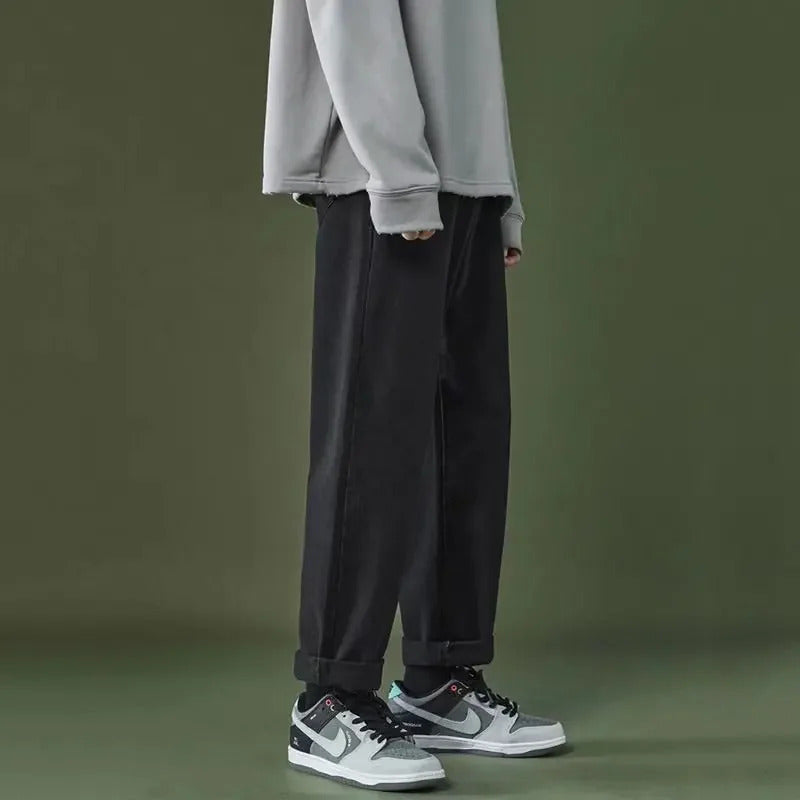 牛仔裤男Casual Jeans For Men Spring Autumn Winter New Style Grey Straight Leg Loose Fit Wide Leg Trendy Flow Casual Long Pants