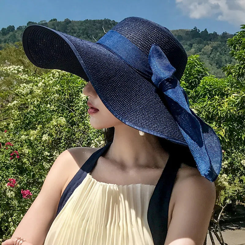 帽子女Women Hat Foldable Summer Straw Hat For Beach Travel Visors Female Face Protection UV Cut Bucket Cap Girl Sun Panama Wholesale