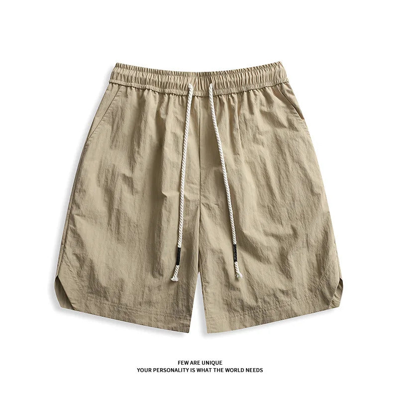 短裤男Summer Men Drawstring Short Pants Casual Classic Quick-Drying Cool Straight Outdoor Light Weight Jogger Baggy Beach Short Pants