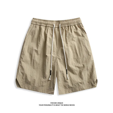 短裤男Summer Men Drawstring Short Pants Casual Classic Quick-Drying Cool Straight Outdoor Light Weight Jogger Baggy Beach Short Pants