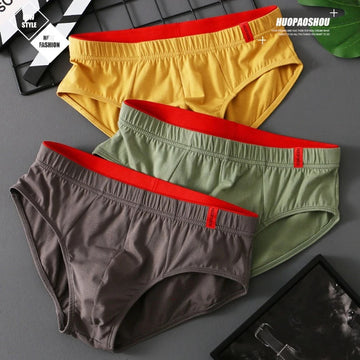 内衣男New Men's Pure Cotton Briefs High Quality Comfortable Underpants Breathable Shorts Underwear Lingerie Panties Underpants