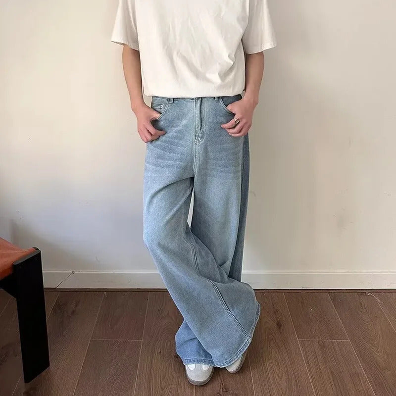牛仔裤男Trendy Hong Kong Style Men's Jeans 2025 Spring Autumn Hip Hop InsTrendy High Street Trouers Casual Pants For Men