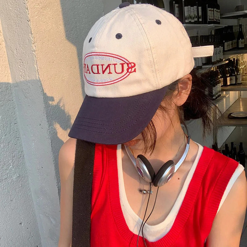 帽子女Fashion Patchwork Baseball Cap For Men Women Letter Embroidery Snapback Hat Fashion Cotton Outdoor Sun Visors Hip Hop Bonnet y2k