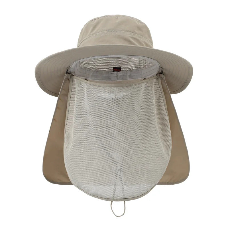 防晒帽男Connectyle Men's Women UPF50+ Sun Protection Hat Wide Brim Lightweight Detachable Fishing Hat with Neck Flap Face Cover Outdoor