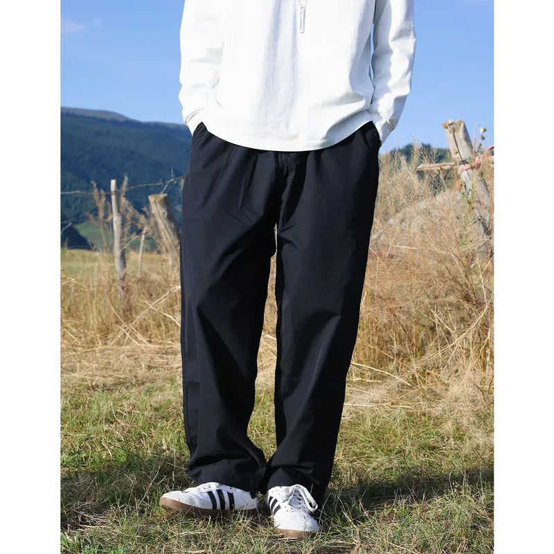休闲裤男Japanese Vintage Trendy Straight-Leg Loose-Fit Casual Pants Autumn Trendy Draped Utility Long Pants For Men And Women