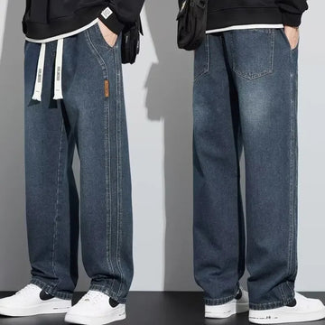 牛仔裤男Fashionable Blue Jeans Men's Loose-Fit Straight-Leg Bell Bottoms New Style Spring Autumn 2025 High Street Dragging Casual Pants