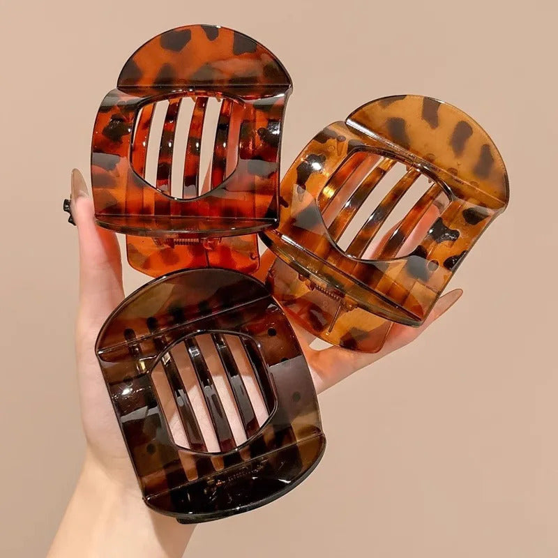 发饰New Korean Acetic Acid Hair Clip Hair Accessories Women's Spoon Clip Spring Clip Leopard Hair Clip Top Clip Simple Headpiece