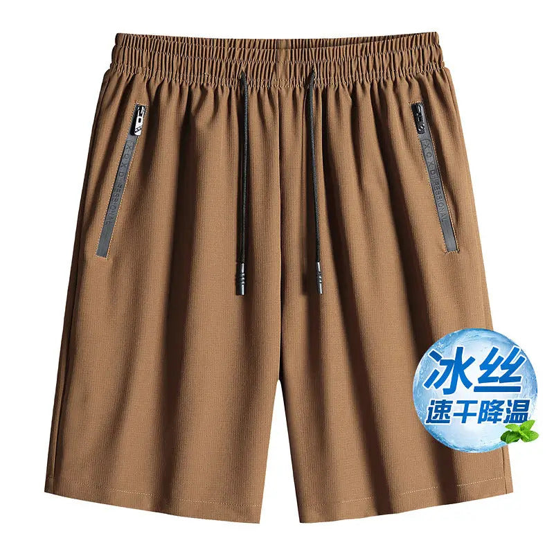 短裤男Shorts Men's Summer Outerwear Thin Pants Male Drawstring Quick-drying Loose Sweatshorts Casual Basketball Short Pant Streetwear