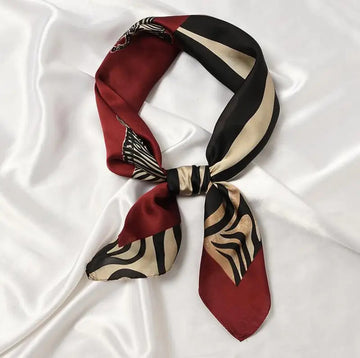 丝巾女2022 New 70x70cm Women Multifunction Polyester Silk Scarf Animal Zebra Printed Satin Small Square Wraps Scarves Headband