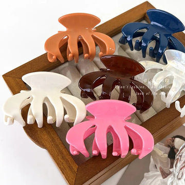 发饰UXSL Elegant Pumpkin Oval Hair Claw For Women Long Thick Hair Holder Claw Bright Light Hair Clip Lady Hair Updo Hair Accessories