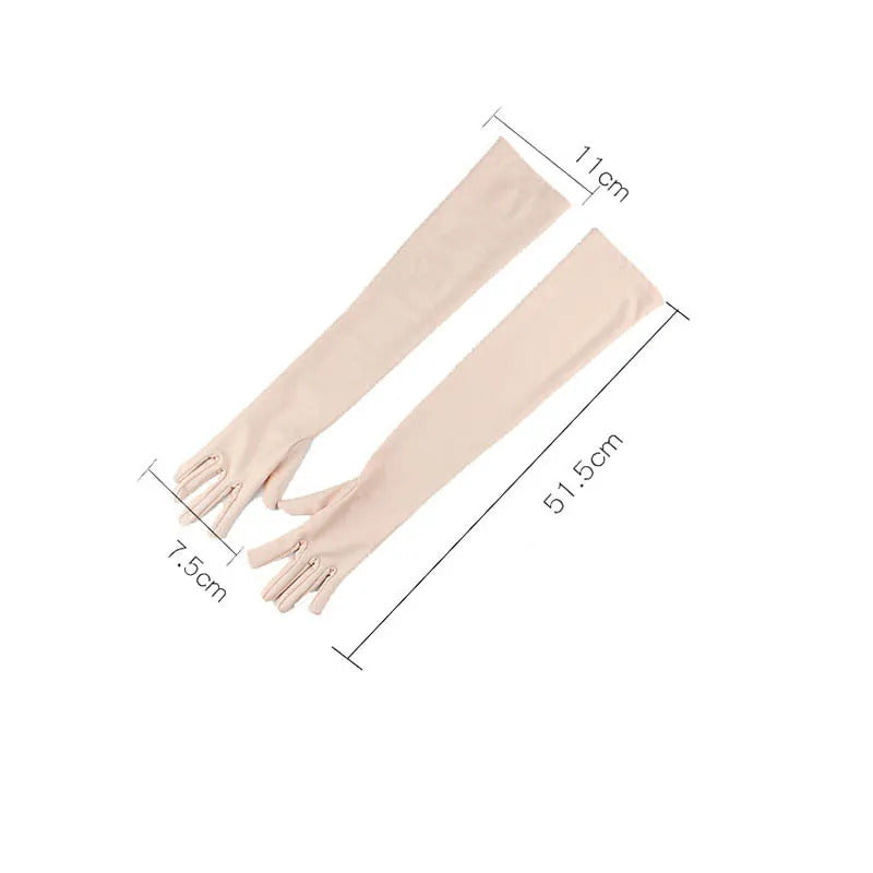冰袖男51CM Long Summer Women Thin Breathable Sun Protection Anti-UV Gloves Outdoor Drive Cycling Cover Scar Arm Sleeve Solid Soft