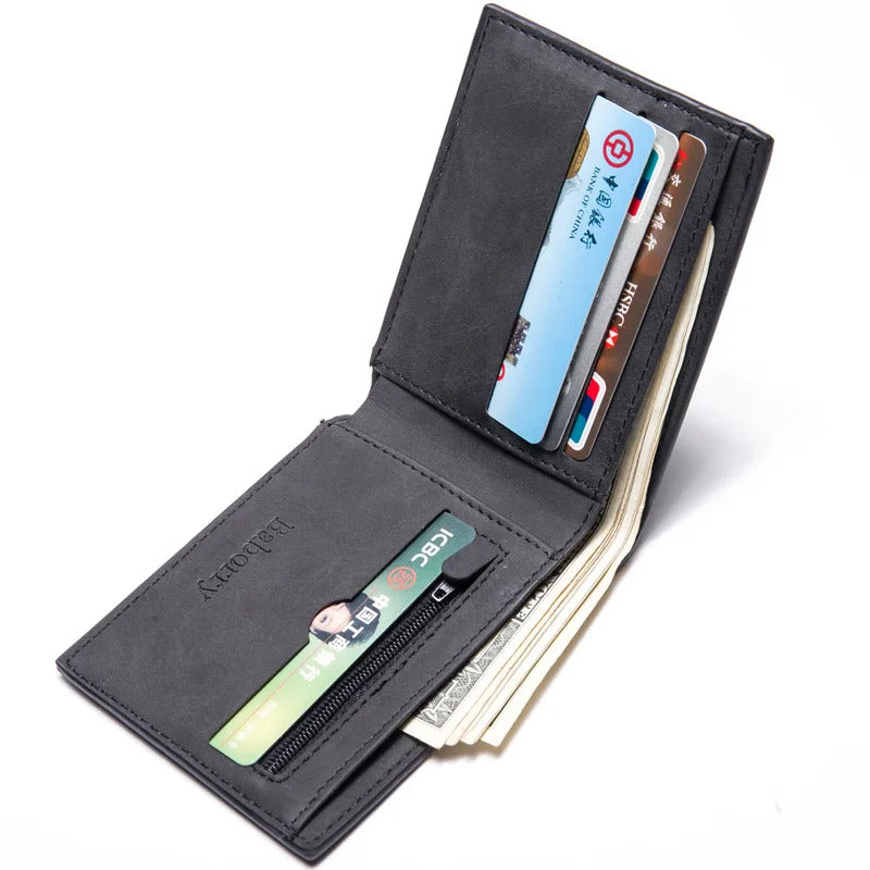 包包男New Retro Men Leather Wallets Small Money Purses Design Dollar Price Top Men Thin Wallet with Coin Bag Zipper Short Men Wallets