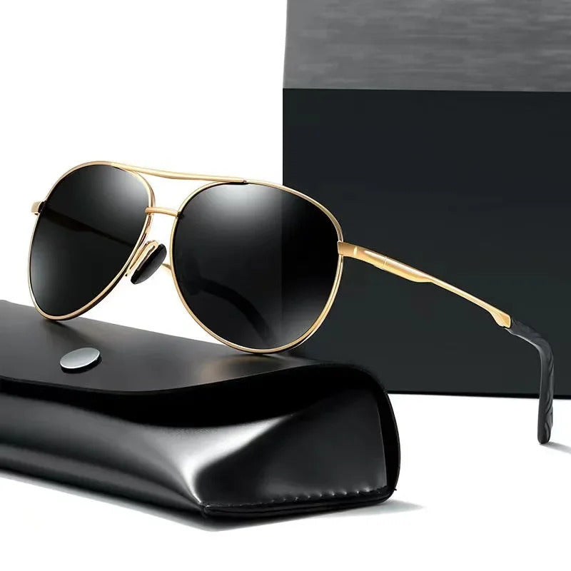 太阳镜男New Metal Photochromic Sunglasses Men Women Fashion Polarized Sun Glasses Stylish Chameleon Anti-glare Driving Glasses UV400