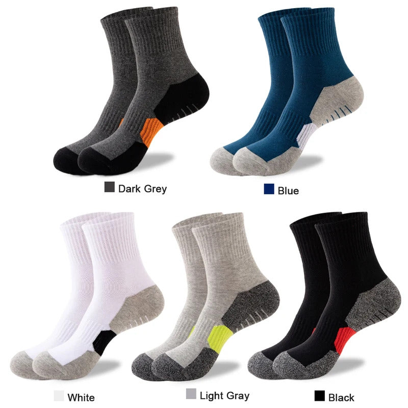 5 Pair Winter Men Socks Cotton Black Leisure Business Long Socks Walking Running Hiking Thermal Socks For Male Plus Size 38-48男士袜子