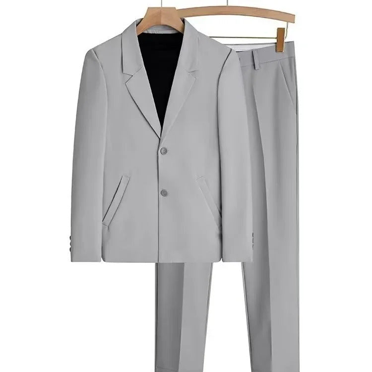 商务装男2023 Spring Autumn Loose-fit Western-style Suit Jacket For Men Trendy Dk Top Casual Scene Other Material