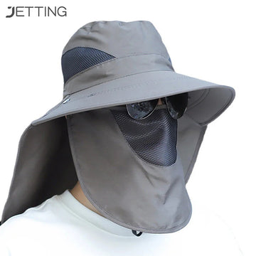 防晒帽男Summer Sun Hats UV Protection Outdoor Hunting Fishing Cap for Men Hiking Camping Visor Bucket Hat Removable Fisherman Hat