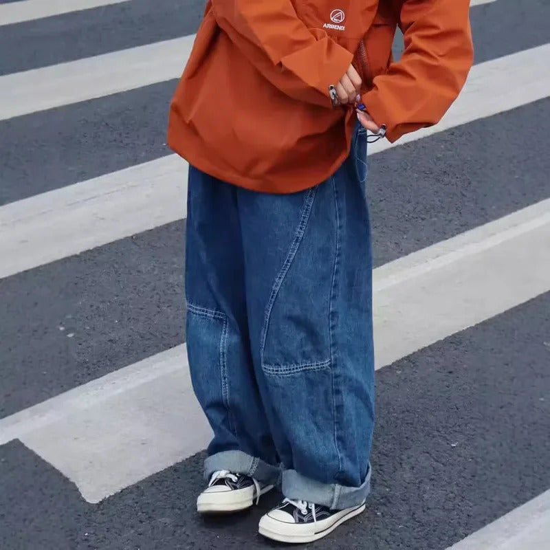 牛仔裤男New Spring Autumn Loose-Fit Straight-Leg Denim Jeans Trendy Fashionable Casual Style For Men Mid Waist Elégant Trousers
